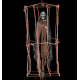 Ürpertici Scary Halloween Sesli Hareketli Sensörlü Siyah Kuru Kafa Dekor 90 cm
