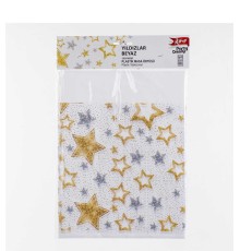 Yıldızlar Beyaz Plastik Masa örtüsü 120x180 Cm