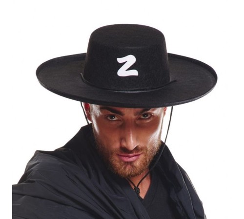 Z Logolu Yetişkin Boy Bağcıklı Zorro Şapkası