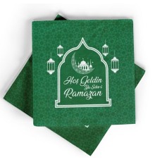 Yeşil Renk Hoşgeldin Ya Şehr-i Ramazan Kağıt Peçete 20 Adet