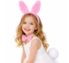 Pembe Full Tavşan Kulak Papyon Kuyruk 3'lü Parti Seti