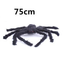 Siyah Renk Tüylü Şekil Verilebilir Halloween Mega Örümcek 75 cm