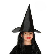 çocuk Boy Siyah Cadı şapkası Ve Uzun Siyah Cadı Peruğu