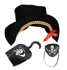 Kaptan Jack Kadife Korsan Gemici şapkası Ve Korsan Göz Bandı Maskesi