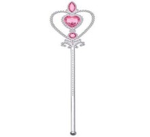 Pembe Renk Kalp İşlemeli Taşlı Karlar Ülkesi Anna Elsa Asası 32 cm