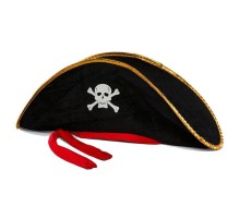 Yetişkin Boy Kadife Jack Sparrow Denizci Korsan Şapkası 50X20 CM