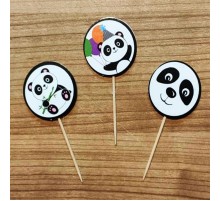 Sevimli Panda Temalı Parti Kürdan Süsü 20 Adet