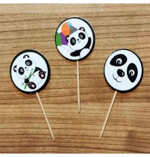 Sevimli Panda Temalı Parti Kürdan Süsü 20 Adet