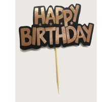 Rose Renk Happy Birthday Parti Kürdan Süsü 2 Adet