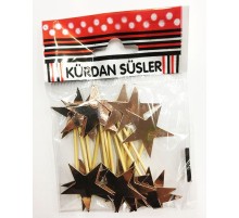 Rose Renk Yıldız Şekilli Parti Kürdan Süs 15 Adet