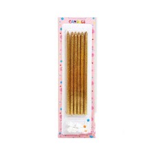 Gold Simli Pasta Mumu 6 Adet 16 cm