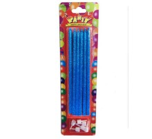 Mavi Simli Pasta Mumu 6 Adet 16 cm