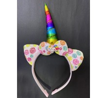 Rengarenk Boynuzlu At Figürlü Çocuk Unicorn Taç 17x27 cm