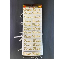 Bride To Be Bileklik - Team Bride Bileklik - Beyaz Üzeri Metalize Altın Yazılı 12 Adet
