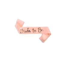 Bride To Be Saten Kuşak Pembe Üzeri Metalize Gümüş Yazılı 160x9.5 cm