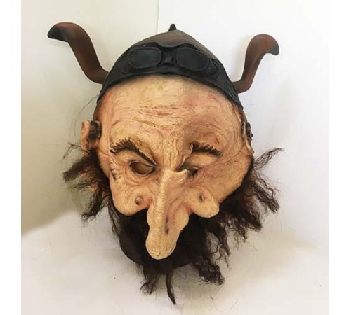 Boynuzlu Sakallı Lateks Viking Maskesi Et Maske Boynuzlu Sakallı Lateks Viking Maskesi Et Maske