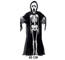 Çocuk Boy İskelet Kostüm-Fosforlu İskelet Eldiven-İskelet Maske Seti