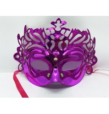 Metalize Ekstra Parlak Hologramlı Parti Maskesi Fuşya Renk 23x14 Cm