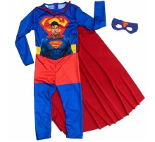 Çocuk Superman Kostümü - Pelerinli ve Maskeli Superman Kostüm 7-8 Yaş