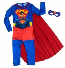 Çocuk Superman Kostümü - Pelerinli ve Maskeli Superman Kostüm 11-12 Yaş