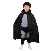 Siyah Renk Yakalı Çocuk Pelerin 90 cm