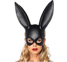 Siyah Renk Ekstra Lüks Cosplay Tavşan Maskesi 18x38 cm