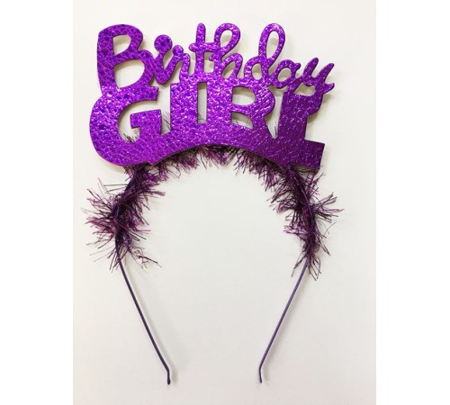 Birthday Girl Yazılı Metalize Parti Tacı Mor Renk Birthday Girl Yazılı Metalize Parti Tacı Mor Renk