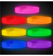 Glow Partisi  Ekstra Kalın Fosforlu Bileklik  6 Renk 6 Adet