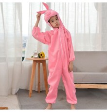 çocuk Tavşan Kostümü Pembe Renk 2-3 Yaş 80 Cm