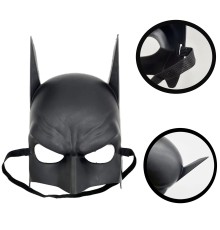 Siyah Renk Çocuk Boy Arkadan Lastikli Batman Maskesi A Kalite  20x14 cm