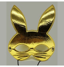 Altın Renk Kumaş Malzemeden İmal Tavşan Maskesi 25x17 Cm