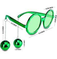Disko Toplu Küpeli Parti Gözlüğü Yeşil Renk