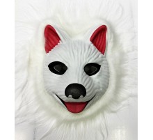 Köpek Maskesi - Kurt Maskesi Yetişkin Çocuk Uyumlu Beyaz Renk Model 2