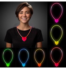 Karanlıkta Yanan Glow Stick Kalp Şekilli Kolye 6 Renk 6 Adet