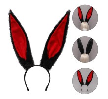 Peluş Malzemeden İmal Mega Boy Şekil Verilebilir Tavşan Kulağı Siyah 14X43 cm