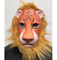 Kahverengi Yeleli Eva Malzeme Mega Aslan Peluş Maske 9 No