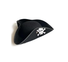 Siyah Renk Korsan Armalı Kaptan Jack Sparrow Korsan Denizci Şapkası