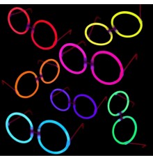 Glow Stick Parti Gözlüğü Glow Partisi Yuvarlak şekilli Fosforlu Gözlük 6 Adet