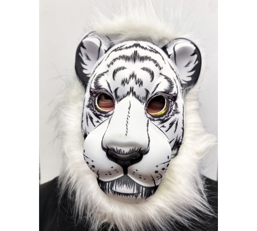 Beyaz Yeleli Aslan Maskesi Mega Peluş Maske 8 No Beyaz Yeleli Aslan Maskesi Mega Peluş Maske 8 No