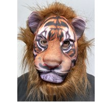 Kahverengi Yeleli Saçlı Peluş Aslan Maskesi Mega Peluş 6 No