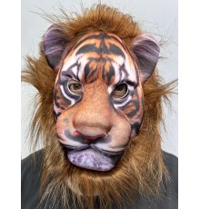 Kahverengi Yeleli Saçlı Peluş Aslan Maskesi Mega Peluş 6 No