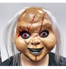 Beyaz Saçlı Çaki Maskesi Chucky Maskesi Yetişkin Çocuk Uyumlu