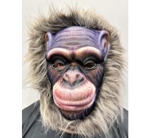 Gri Renk Saçlı Yaşlı Orangutan Maskesi Maymun Maskesi Mega Peluş 15 No