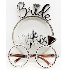 Bride Yazılı Taç Ve Bride To Be Yazılı Gözlük Seti Gümüş Renk