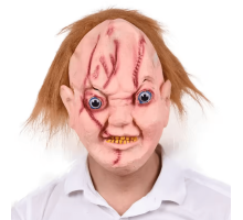 Çaki Maskesi Kahverengi Saçlı Lateks Et Chucky Çaki Maskesi