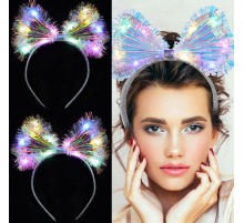 Işıltılı Fiber Fiyonk Gece Tacı Işıklı Ledli Eğlence Tacı 1 Adet 20x21 cm