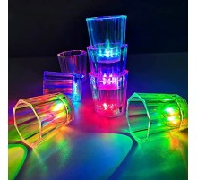 Renkli Led Parlayan Fiber Optik Glow Işıklı Bardak 5,5 x 5,5 cm