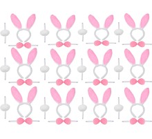 Pembe Tavşan Kostüm Seti – Taç Ponpon Kuyruk 12 li Paket