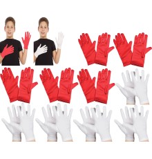 Çocuk Gösteri Eldiven Seti – 5 Çift Beyaz & 5 Çift Kırmızı