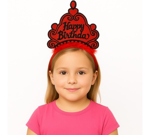 Kırmızı Happy Birthday Prenses Tacı – Doğum Günü Taç Aksesuarı Kırmızı Happy Birthday Prenses Tacı – Doğum Günü Taç Aksesuarı